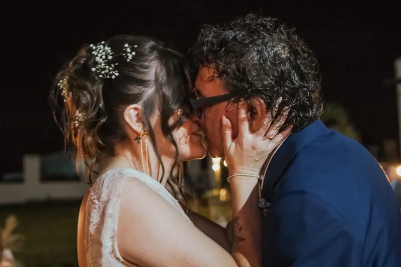 Retrato de los novios el día de su boda en Ibagué.