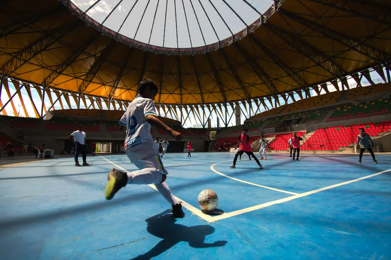 Partido de fútbol de salón en Ibagué.